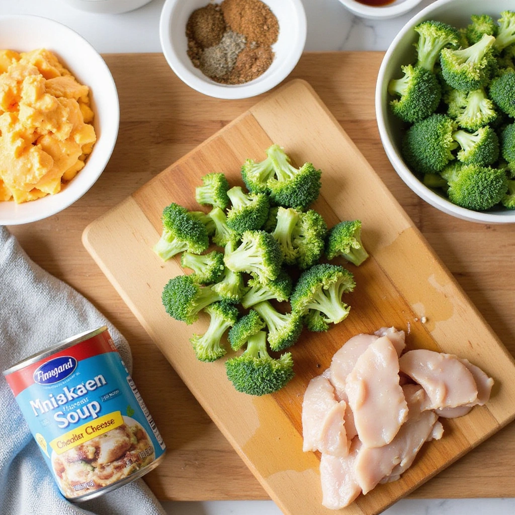 Chicken Broccoli Rice Casserole Crockpot Easy Recipes Step 1 Prepare Ingredients