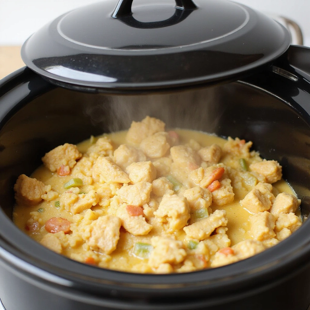 Chicken and Rice Casserole Recipes Crockpot Slow Cooked Step 9 Check for Doneness