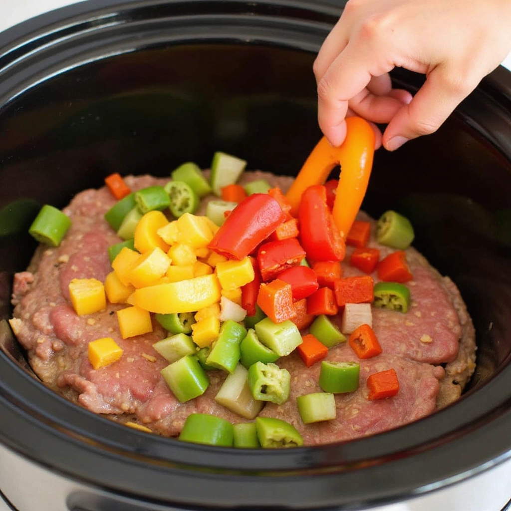 Crockpot Breakfast Casserole Overnight Easy Recipes 4 Crockpot Breakfast Casserole Overnight Easy Recipes Step 4 Layer Vegetables