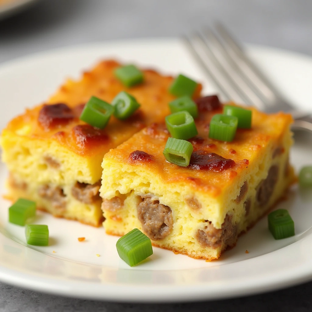 Egg and Sausage Casserole Recipes High Protein Breakfast Step 9 Garnish and Serve