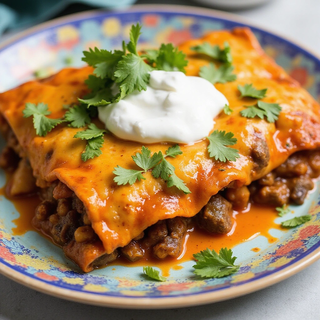 Ground Beef Recipes for Dinner Easy Mexican Enchilada Casserole Step 8 Serve and Garnish