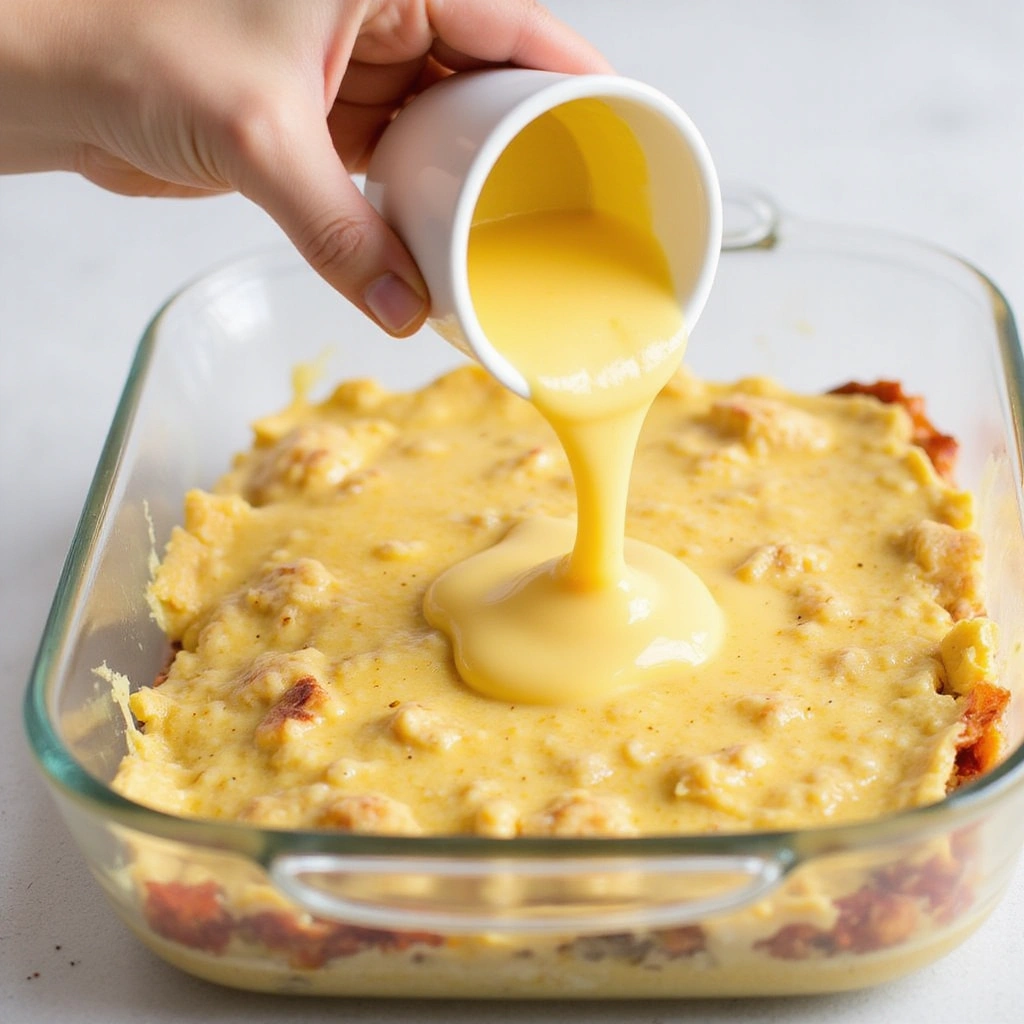 Ham and Egg Casserole Recipes Simple Breakfast Bake 6 Ham and Egg Casserole Recipes Simple Breakfast Bake Step 6 Pour the Egg Mixture