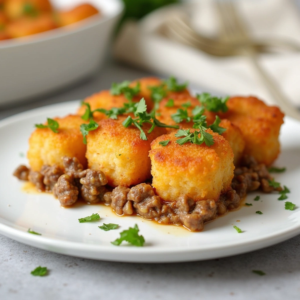 Hamburger Tater Tot Casserole Recipes Kid Friendly Dinner Step 8 Serve and Enjoy