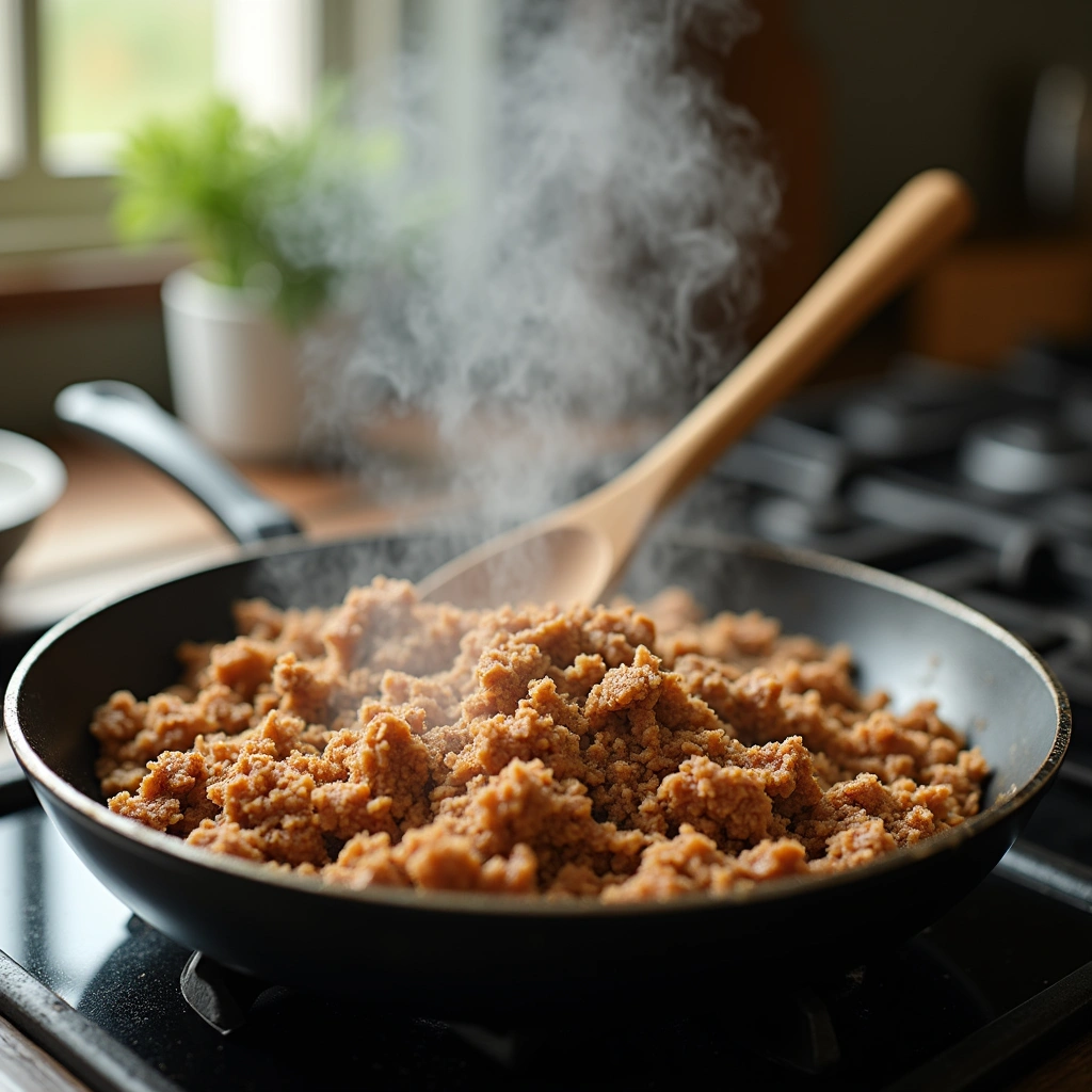 Optavia Lean and Green Recipes 51 Easy Pizza Casserole Step 3 Brown the Turkey