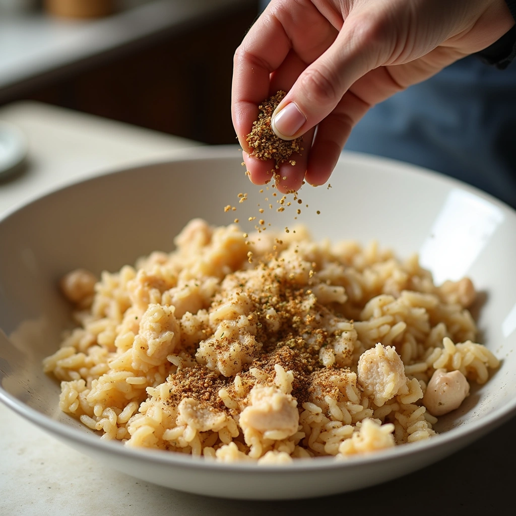 Rotisserie Chicken and Rice Casserole Recipes Quick Dinner Step 4 Season the Mixture