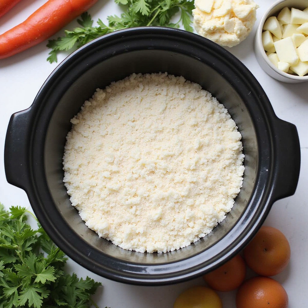 Slow Cooker Chicken Casserole Recipes Weeknight Favorite Step 2 Layer the Base