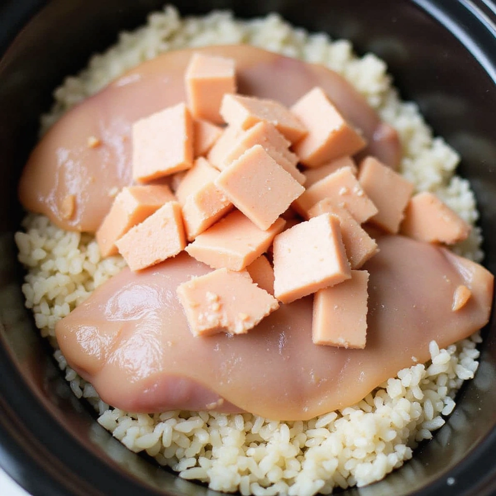 Slow Cooker Chicken Casserole Recipes Weeknight Favorite Step 3 Add Chicken