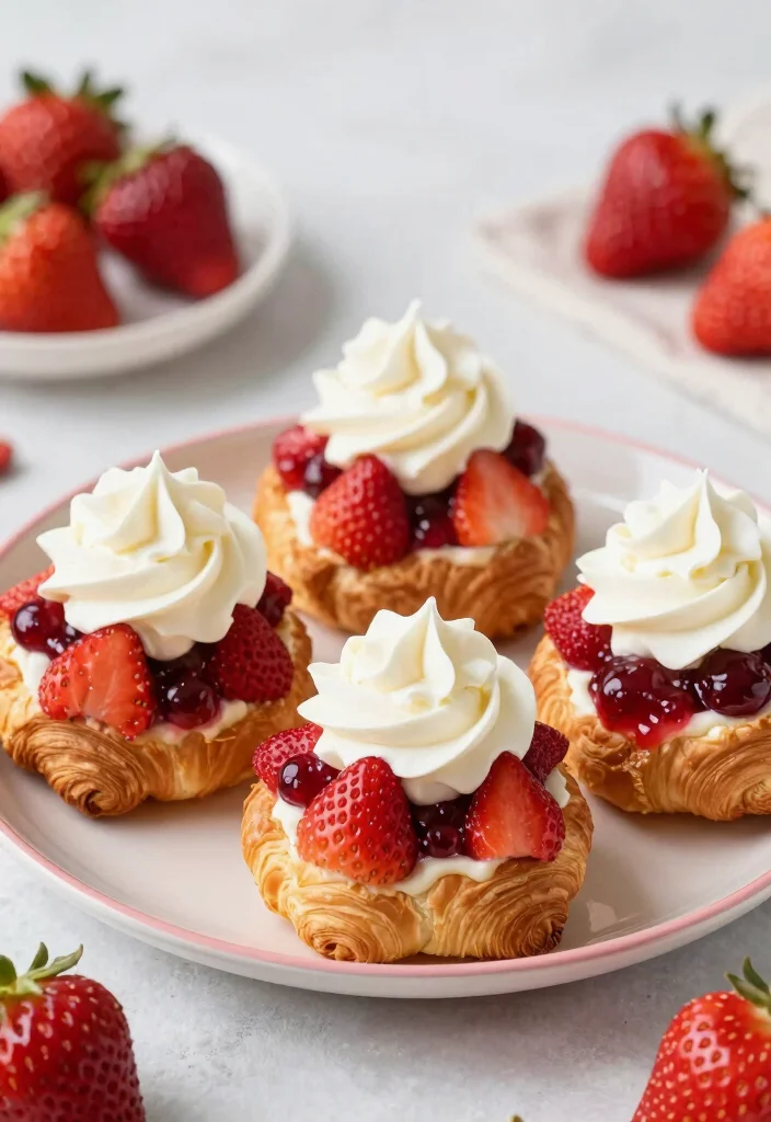 10 Croissant Dessert Recipes for Flaky Bakery Style Treats 8. Strawberry Shortcake Croissant Cups 0