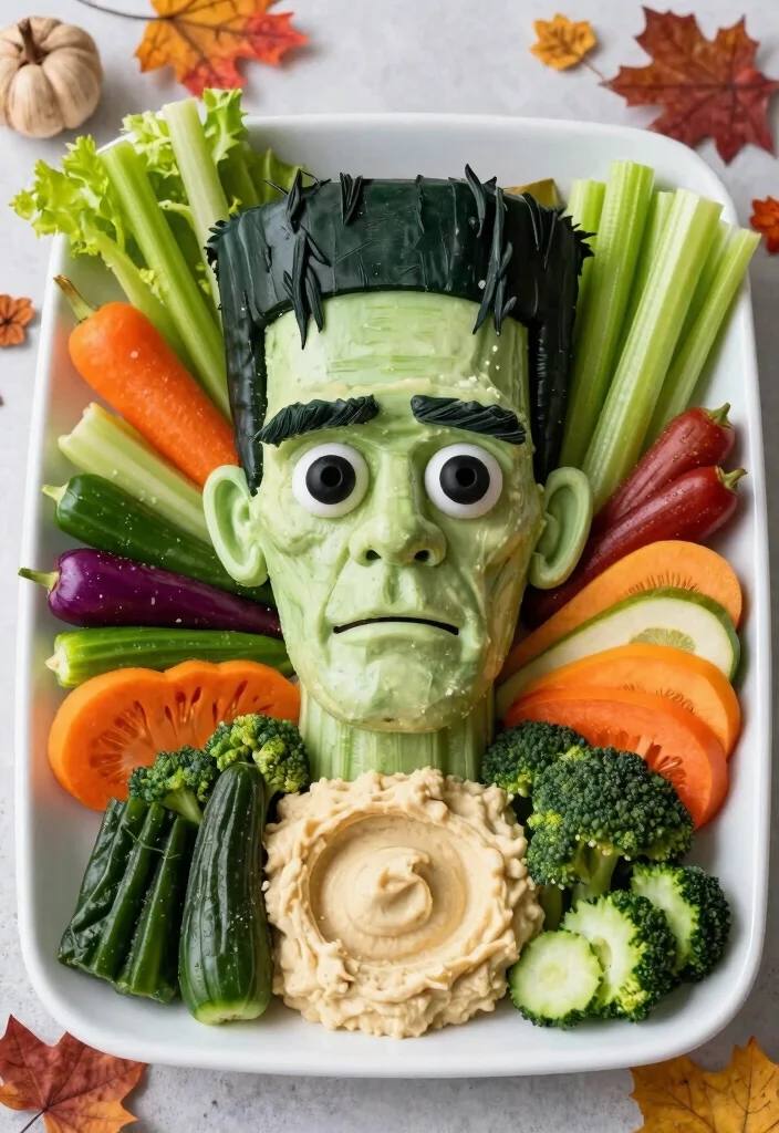 10 Halloween Dinner Recipes for Fun Family Nights 67 10 Halloween Dinner Recipes for Fun Family Nights 7. Frankensteins Veggie Platter 0