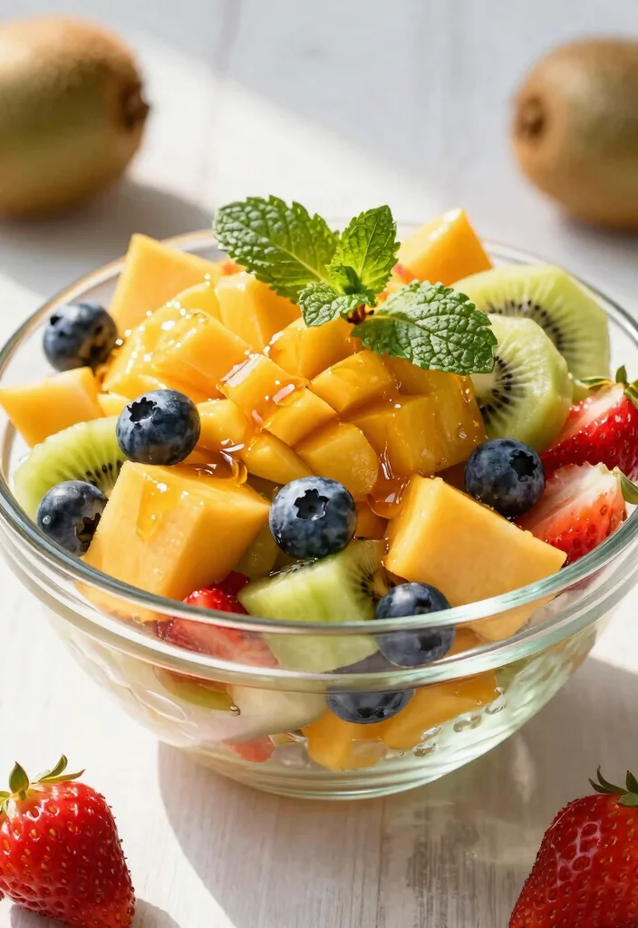 12 Asian Dessert Recipes with Light Delicate Sweet Flavors 8. Fruit Salad with Honey Drizzle 0