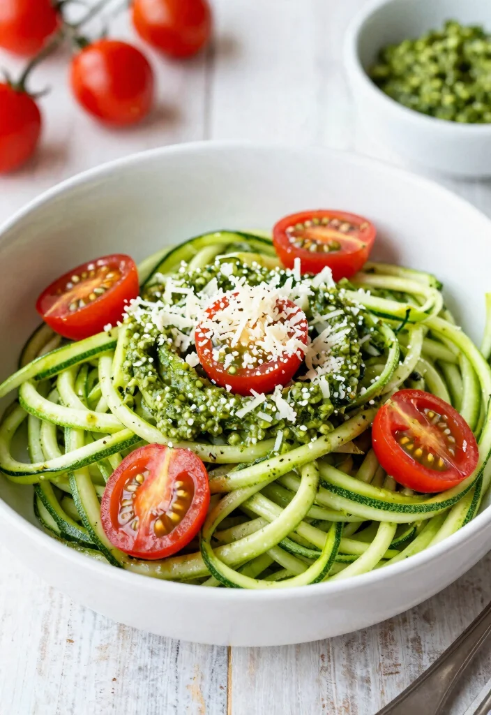 12 Easy Healthy Food Recipes for Simple Home Cooking 10. Zucchini Noodles with Pesto 0
