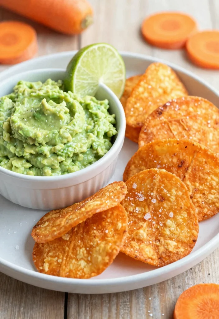 12 Healthy Carrot Recipes for Fresh Everyday Eating 9. Carrot Chips with Avocado Dip 0