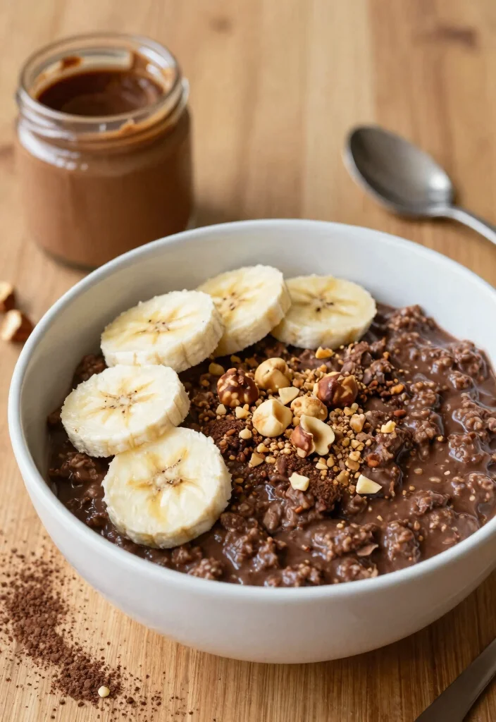 12 Healthy Oatmeal Recipes for Simple Wholesome Breakfasts 4. Chocolate Hazelnut Oatmeal 0