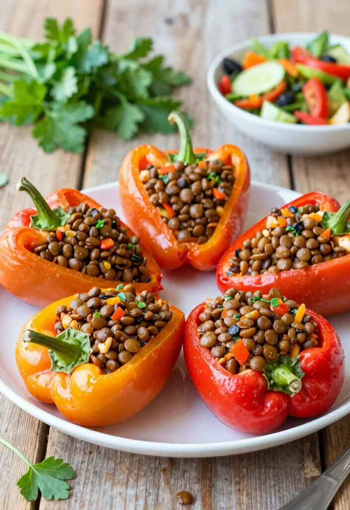 12 Lentil Dinner Recipes for Hearty Plant Based Meals 5. Lentil Stuffed Peppers 0