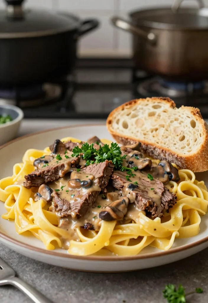 12 Savory Dinner Recipes for Hearty Weeknight Meals 2. One Pan Beef Stroganoff 0