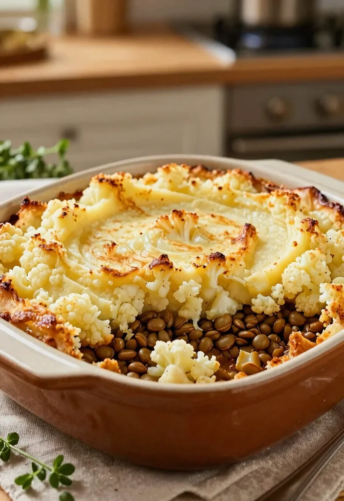 12 Vegan Cauliflower Recipes for Crispy Comfort Meals 12. Cauliflower and Lentil Shepherds Pie 0