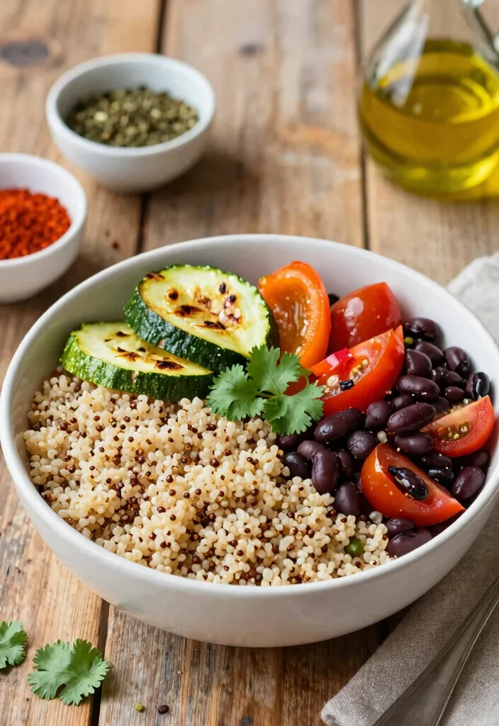 12 Vegetable Dinner Recipes for Simple Meatless Cooking 23 12 Vegetable Dinner Recipes for Simple Meatless Cooking 3. Hearty Vegetable Quinoa Bowl 0