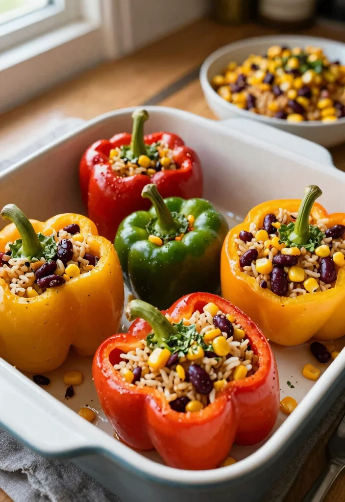 12 Vegetable Dinner Recipes for Simple Meatless Cooking 45 12 Vegetable Dinner Recipes for Simple Meatless Cooking 5. Stuffed Bell Peppers 0