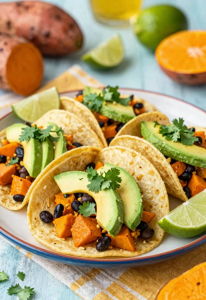12 Vegetable Dinner Recipes for Simple Meatless Cooking 78 12 Vegetable Dinner Recipes for Simple Meatless Cooking 8. Sweet Potato and Black Bean Tacos 0