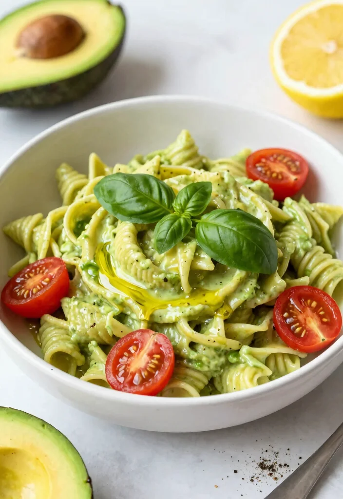 12 Whole Food Vegan Recipes for Clean Plant Based Eating 3. Creamy Avocado Pasta 0